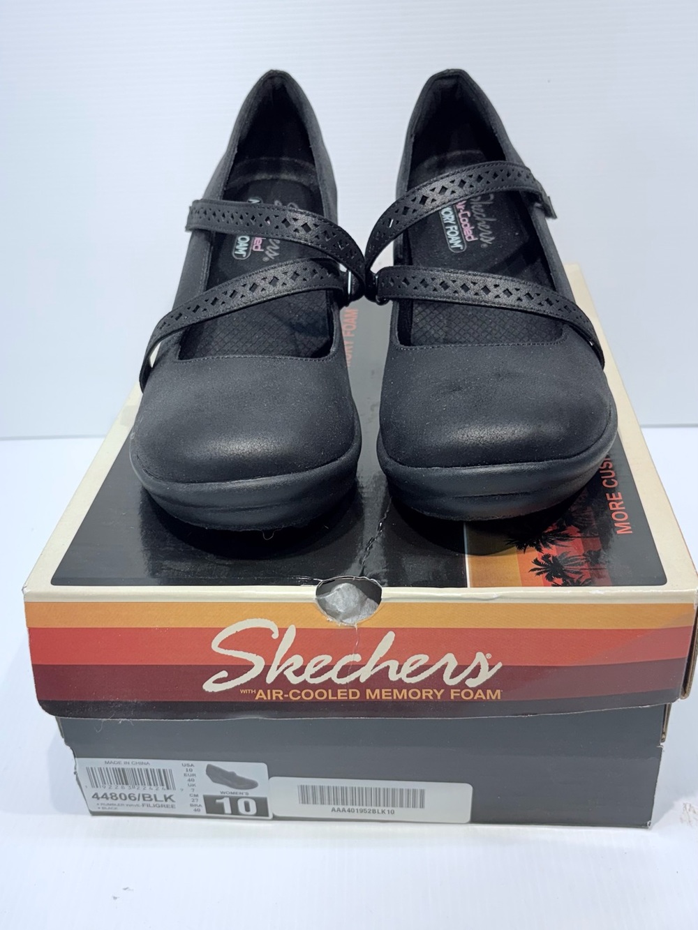 SKETCHERS Rumbler Wave Filigree Wedge Shoes - Size 10 (European 40)